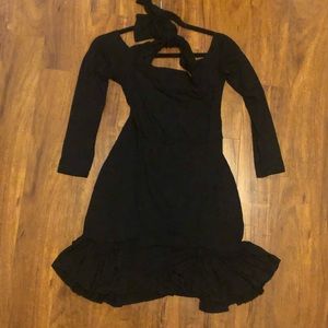 ASOS LBD long sleeve with open back detail